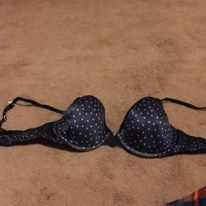 Navy blue Aerie bra with white hearts